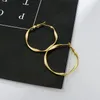 2021 Exaggerate Big Twist Circle Hoop Earrings Brincos Simple Party Round 14K Gold Metal Loop Earrings for Women Jewelry