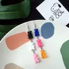 Résine à la main coloré dessin animé ours balancent boucles d'oreilles Unique couleur bonbon Animal goutte boucle d'oreille pour femmes fille drôle fête bijoux