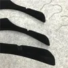 Hangers & Racks 3pcs Black Flocked For Both Dress Or Trousers Jackets Tops Wedding Store Garment Clothing