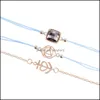 Bracelets porte-bonheur bijoux S1775 mode Bracelet ensemble ancre géométrique tortue perles chaîne 5 pièces/ensemble livraison directe 2021 Cmmu0