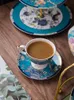 Mugs Bone China Coffee Cup Set Pink Bird Porcelain Tea Advanced Ceramic Pot Mug Sugar Bowl Creamer Teapot Milk Jug Teaset