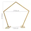 ヨーロッパの結婚式のアーチメタル鍛造人工花柄の六角形の五角幾何学鉄棚DIYパーティーシーンレイアウト小道具DE234J