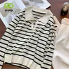 GOPLUS Sweater Black Striped Tops Oversized Women Sweaters and Pullovers Vintage Jumper Knit Top Femme Sweter Mujer C11642 210914