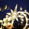 Christmas Decoration Santa Claus Snowflake Xmas Tree Suction LED Light Christmas Party Home Window Garland Hanging Lamp Ornament