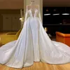 Vestido دي noiva 2021 كامل اللؤلؤ حورية البحر فساتين الزفاف طويل دبي العربية أثواب الزفاف للنساء مخصص فستان العروس