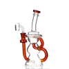 Nice Hookahs Roken Accessoires Recycler Glas Bong Water Pijpen Rook Bongs 21cm 14 mm DAB RIGHT 14mm Joint met Quartz Banger of Slide Bowl