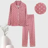 Polka Dot Plus Size Pajamasセット緩いナイトウェアホームウェアスーツピジャマスコットンパジャマ211112