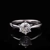 Elegante S925 sterling zilver platina plated vrouwen 05CT-3CT moissanite verlovingsringen d kleur fijne sieraden