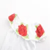 Maluch Lato Baby Dzieci Dziewczyny Ubrania 3D Kwiat Druku Bez Rękawów Wzburzyć Okrągły Szycie Sweter Koszulki Dżinsowe Spodnie Dziury 2 PC Zestaw bawełny 55 Z2