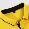 Märke Män Polo Skjorta Mens Mode Collar Bomull Knapp Skjortor Långärmad Casual Designer Polos Man Block Färg Sweatshirt Blå 210518