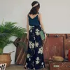 Czeski Floral Print Szerokie spodnie nóg Kobiety Long Casual Pant Summer Boho Plaża Wakacje Elastyczna Wysoka Talia Szyfonowe Spodnie 210608