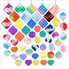 Tie Dye Quadrato Cuore Cerchio Semplice Portachiavi Push Bubble Giocattoli pet pers Portachiavi Giocattolo per bambini Educativo per bambini Regalo di Natale Puzzle H110WRDC1327557