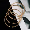 Bangle Gold Plated Ethiopian Dubai African Bride Open 4pcs Bangles For Women Girls Ethnic Bridal Wedding Jewelry