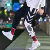 2021 Vår och höst Casual Pants Mäns lösa och trendiga varumärkesgradient nio poäng harembyxor par koreanska hip hop legged x0723