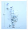 Jonnafe Light Blue Floral Hair Comb Wedding Accessories Pearls Bridal Jewelry 수제 여성 장식품 2110192668713