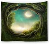 3D Nature arbre Art trou grand tapis tenture murale matelas bohème tapis couverture Camping tente fantaisie forêt impression tapisserie 485 9125528