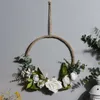 Faux Wreath Artificial Flowers Wreath for Front Door Wall Hanging Window Wedding Decorative8470529