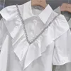 Casual Sweet Diamonds Volants Patchwork Blouse Robe Femmes Summer Puff Eleve Peter Pan Collier Robes Robes 6J111 210603