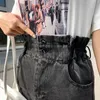 Jupes 2022 Été Haute Taille Élastique Femmes Longue Jupe En Jean Avec Ceinture Bleu Noir Fente Une Ligne Jeans Streetwear Saia