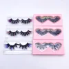 Colored 25mm 100% Real Mink Eyelashes 39 Styles Dramatic Fluffy Volume False Eyelash Colorful on the End Cosplay Party Full Strip Lashes with Paper Box Customize Logo