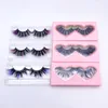 Gekleurde 25mm 100% Real Mink Eyelashes 39 Stijlen Dramatisch Pluizig Volume Valse Wimper Kleurrijk aan het eind Cosplay Party Full Strip Washes with Paper Box aanpassen logo