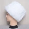 Sombrero de bombardero de piel de conejo para mujer, gorro cálido de invierno para mujer, gorro grueso Natural Real de Rusia