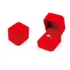 Square Shape Velvet Jewelry Packaging Holder Red Color Display Boxes For Pendant Necklace Bracelets Ring Earring Case Festive Decor