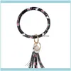 Bangle Bracelets Jewelry Fashion Pu Leather Bracelet Keychain Tassel Pendant Sports Wallet Keyring For Women Jewelry Key Chains Ch9504038