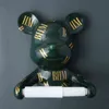 Engraçado urso titular titular parede resina urso estatueta figurine parede dcor suporte papel para toalha toalha titular titular banheiro kichen h1112