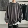 2021 Толстовка толстовки Мужской черный Белый хип-хоп Punk Pullover Streetwear Повседневная мода одежда мужская негабаритная корейский Harajuku Y0809