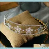 Hårsmyckesklipp Barrettes Simple Princess Clear Crystal Brides Tiara Crowns Headpieces Wedding Headbands Evening Jewelry Bridal AES