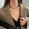 Hip Hop Double Queen Coin Head Chain Clavicle Chain Metal Metal Gross Women Women Jewelry Gift Chokers