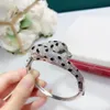 Panthere Bangle Diamonds 18 K Gold Never Fave Fade Replica Jewelry Top جودة فاخرة العلامة التجارية الفاخرة اثنين