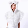 Winter Fashion Imitation Fur Cloak Hat Tassel Shawl Hooded 211207