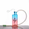 New arrival mini Glass beaker Bong Water Pipes Colorful Rainbow Heady Dab Rigs Small Bubbler ash catcher Hookahs with oil adapter and hose