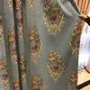 Gardin draperier topp europeisk lyx ljus grå sammet broderade gardiner för villa vardagsrum exklusiva el sovrum fönster dekoration