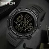 Sanda Sport Outdoor Men Watch Digital elektroniska armbandsur Manlig Stopwatch Chronograph Shocksäker Vattentät Relogio Masculino G1022