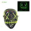 Accessori per costumi Maschera di illuminazione di Halloween EL Wire Glow Maschera LED spaventosa Costume cosplay Light Up Maschera lampeggiante con driver DC-3V