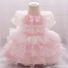 Abiti da bambina per bambini primaverili Abito da torta in pizzo stile Lolita per pianoforte da cerimonia nuziale Esegui abiti E1972 210610