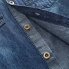 Camicie di jeans per bambini Colletto rovesciato classico a maniche lunghe tinta unita Ragazzi per 3-10 anni Abbigliamento per bambini 210713