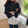 Élégant croisé tricoté pull pull femmes hiver à manches longues col roulé mode coréenne décontracté dames hauts pulls 210513