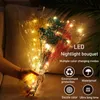 Decorative Flowers & Wreaths Dried Babysbreath With LED Lights Bouquet Natural Plants Preserve Floral For Wedding Home Decoration