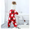 Bébé Garçon Tricoté Barboteuses Infant Red Plaid Jumpsuit Toddler né Année Barboteuse Noël Enfants Boutique Vêtements 210615