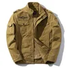 ワークウェア大型メンズウェア春と秋のコートコットン洗濯ジャケットはエポレットスタンドカラー服、8331 211217
