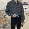 IEFB Spring Loose Washable Denim Shirt Style Coat Men's Long Sleeve Workwear Korean Fashion Loose Causal Jeans Coat 9Y5685 210524