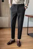 Sonbahar Yün Erkekler Iş Elbise Pantolon Rahat Slim Fit Düğün Suit Pantolon Ofis Sosyal Pantolon Pantalon Homme Klasik 210527