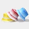 Gradient Ramp Bucket Hats Summer Wide Brim Hat Casual Flat-topped Basin Cap Sun Beach Caps Foldable Protection