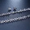 Top Quality Zircons Stunning Crystal Necklace and Earrings Luxury Bridal Party Jewelry Gift Set For Wedding Evening H1022