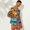 Chemise Hawaïenne Funky pour Hommes Imprimé Coloré Abstrait Ahoha Holiday Beach Wear Casual Manches Courtes Coupe Décontractée Camisa Hawaiana 210522