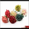 Dekoracyjne wieńce świąteczne Party Supplies Garden30 / 50 Sztuk Sztuczne Jedwabne Róże Wedding Bukiet Bridal Home Decor Aessorsor Fake Flowers SC